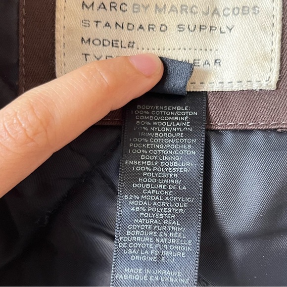 Marc By Marc Jacob Cotton-Wool Colorblock Pattern Parka Coat XS - Picture 9 of 14